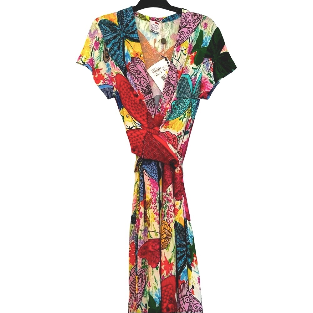 New Ultrachic wrap dress floral Chinese dragon butterfly print limited edition - Picture 1 of 16
